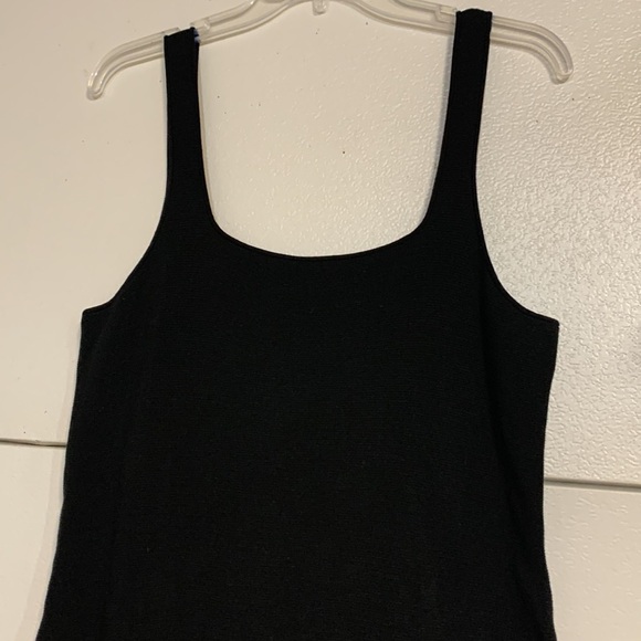 J CREW WOMENS SQUARE NECK KNIT MINI DRESS BLACK LARGE - Picture 3 of 9